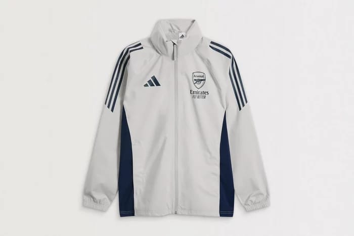 Arsenal 25/26 White & Navy Blue Windbreaker