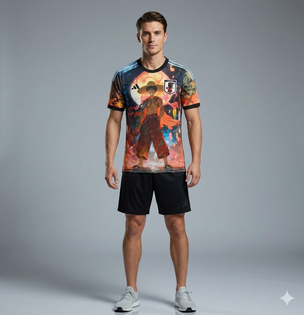 Japan Anime Football Jersey – One Piece Wano Arc Luffy Edition